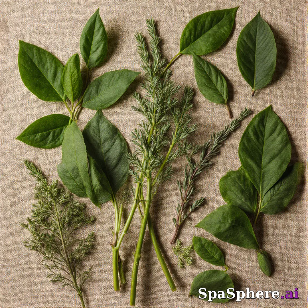 Green botanical flatlay – fresh natural spa aesthetic for estheticians. (19) [1080x1080]
