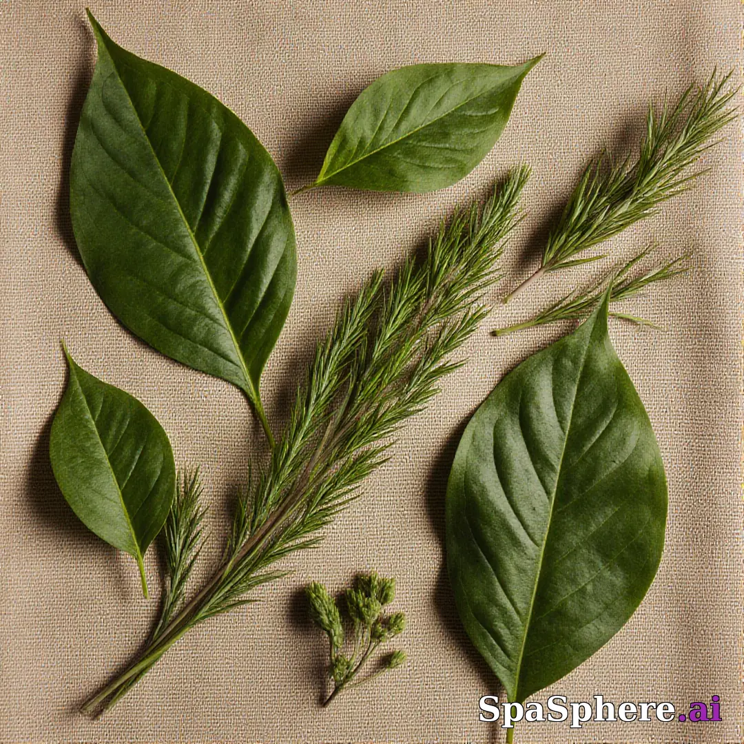 Green botanical flatlay – fresh natural spa aesthetic for estheticians. (24) [1080x1080]