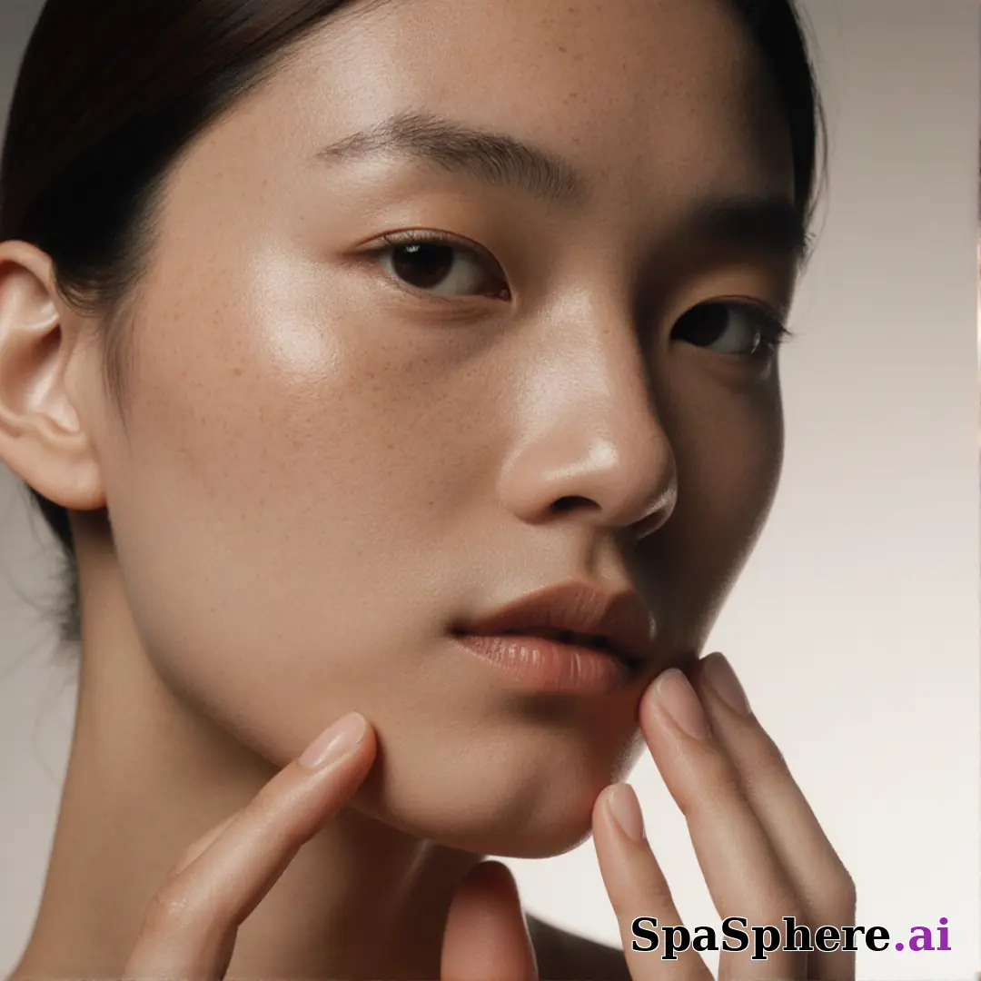 Cinematic skincare close-up with mixed warm and cool light and hydrated skin texture. (20) [1080x1080]