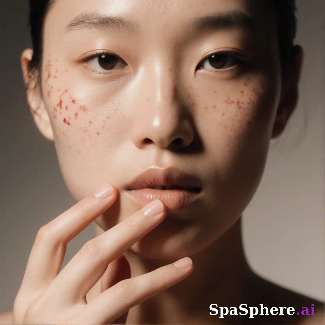 Cinematic skincare close-up with mixed warm and cool light and hydrated skin texture. (03) [1080x1080]