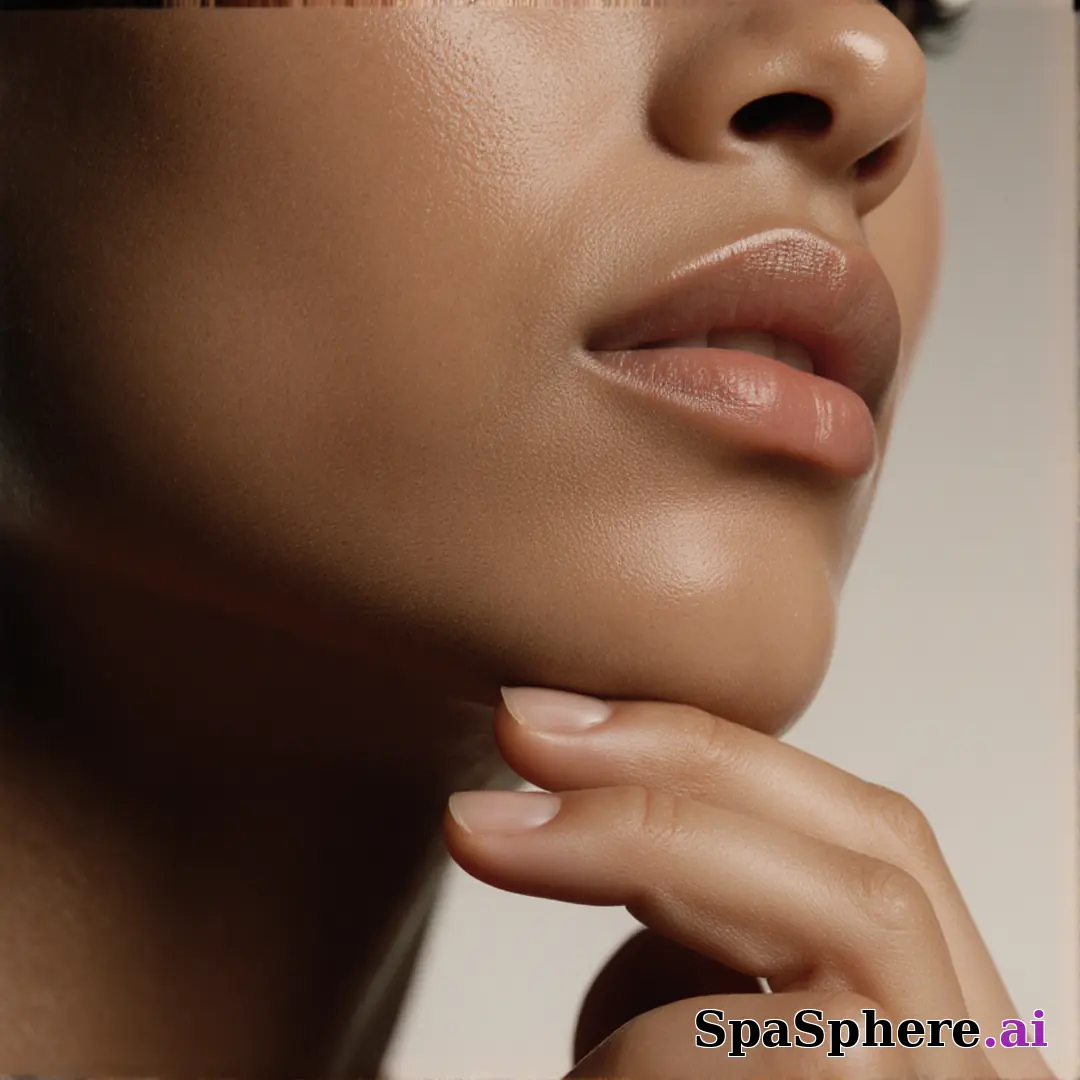 Cinematic skincare close-up with mixed warm and cool light and hydrated skin texture. (07) [1080x1080]