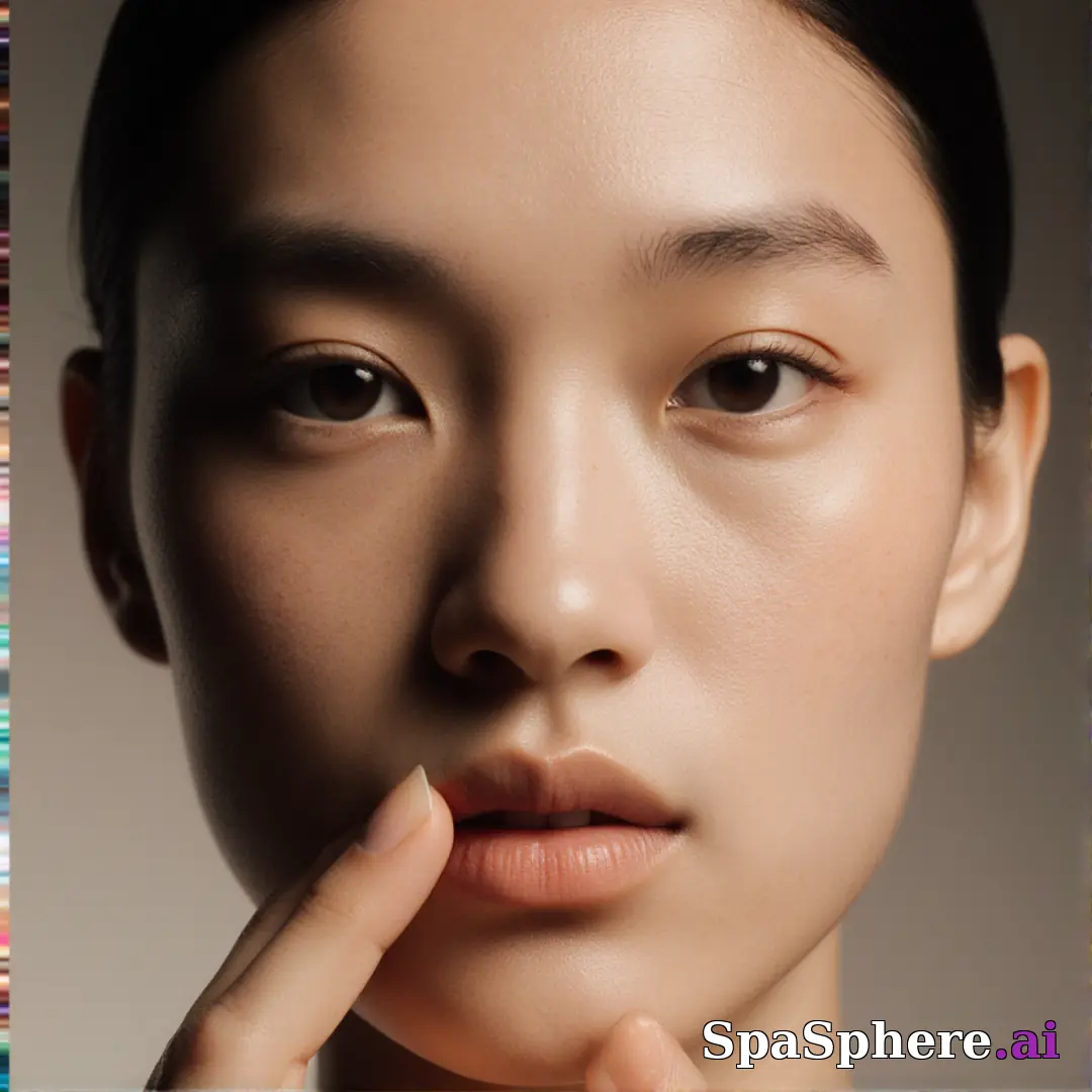 Cinematic skincare close-up with mixed warm and cool light and hydrated skin texture. (08) [1080x1080]