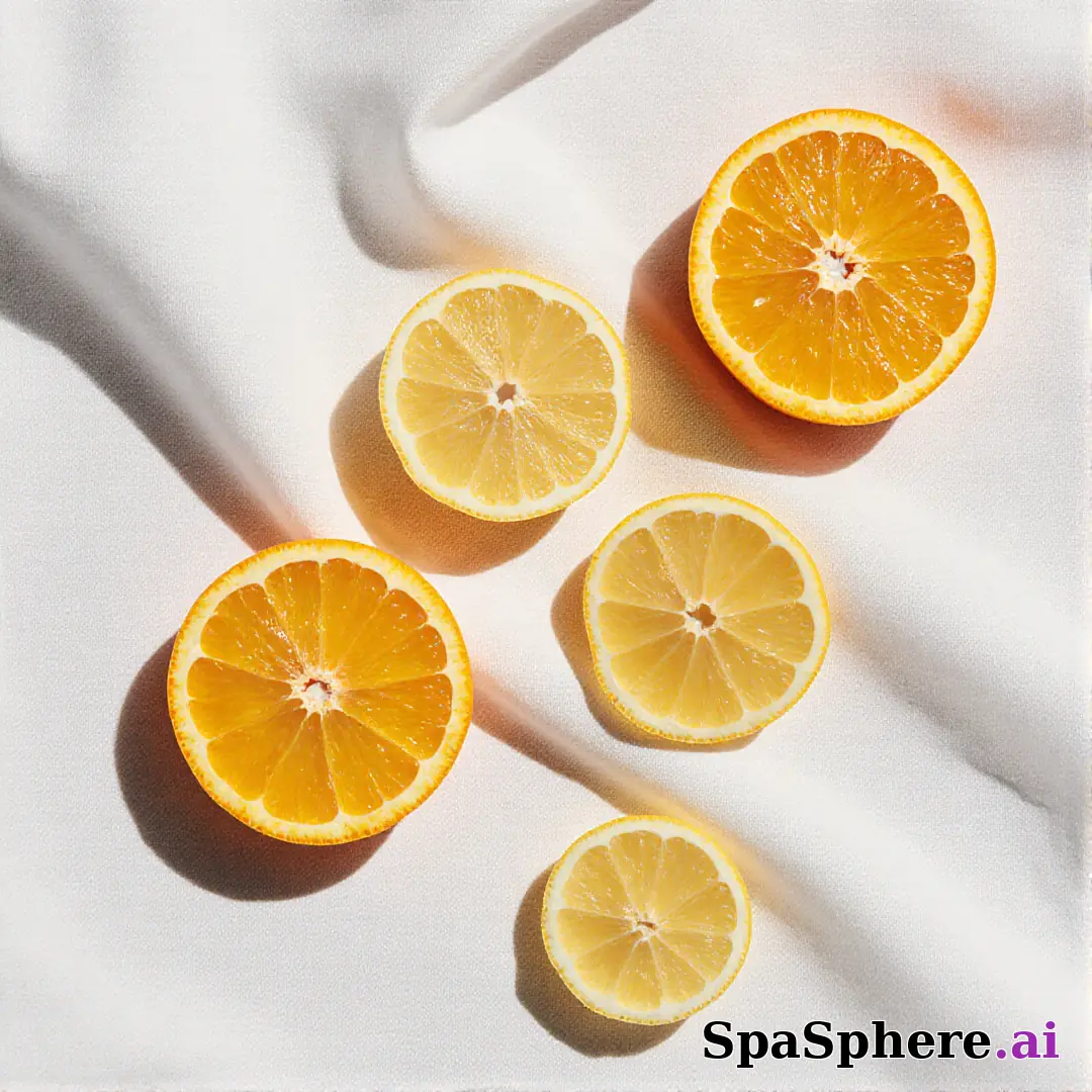 Bright citrus spa flatlay – lemon and orange accents for summer skincare posts. (11) [1080x1080]