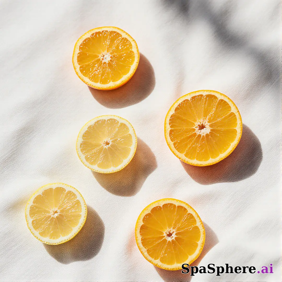 Bright citrus spa flatlay – lemon and orange accents for summer skincare posts. (12) [1080x1080]