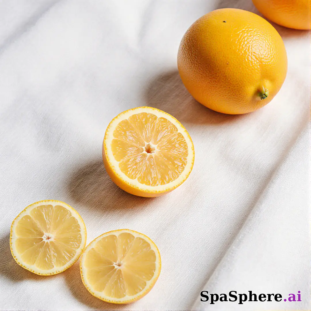 Bright citrus spa flatlay – lemon and orange accents for summer skincare posts. (14) [1080x1080]