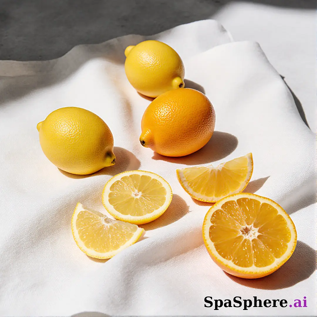 Bright citrus spa flatlay – lemon and orange accents for summer skincare posts. (18) [1080x1080]