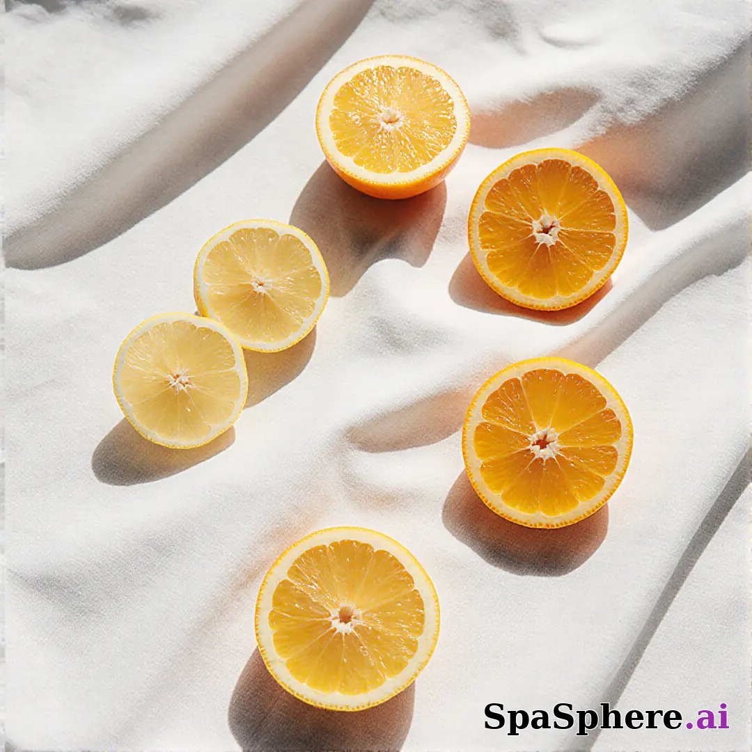 Bright citrus spa flatlay – lemon and orange accents for summer skincare posts. (02) [1080x1080]