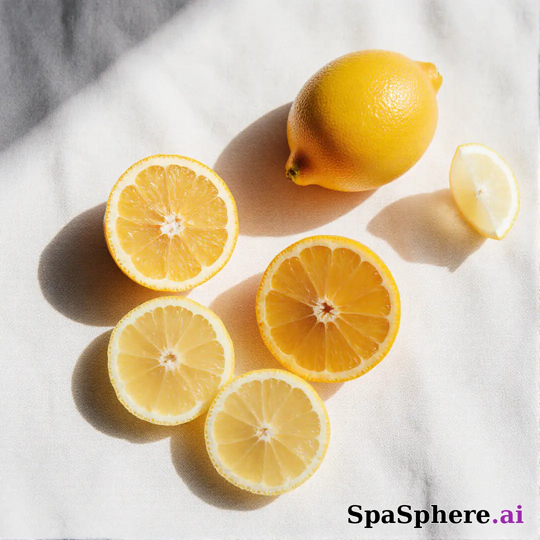 Bright citrus spa flatlay – lemon and orange accents for summer skincare posts. (20) [1080x1080]