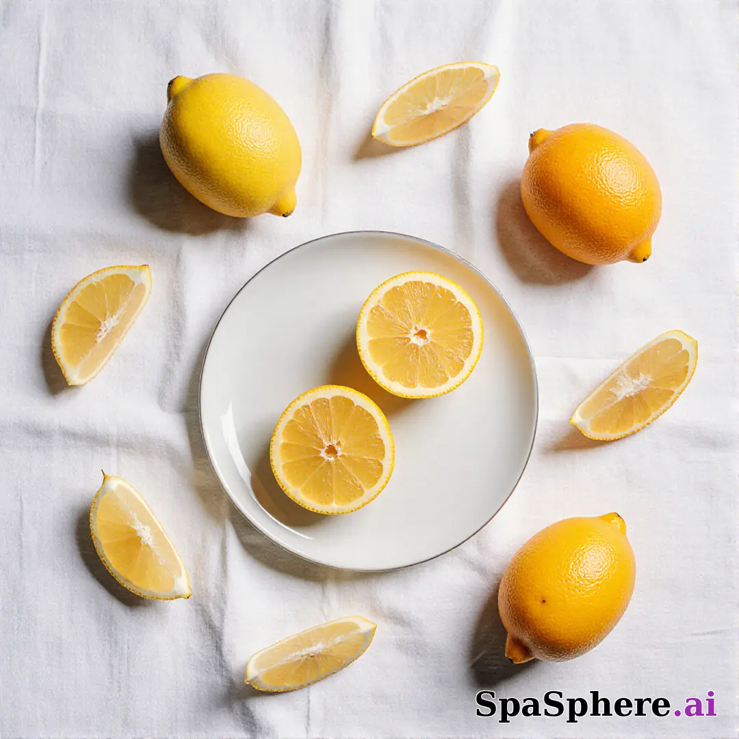 Bright citrus spa flatlay – lemon and orange accents for summer skincare posts. (21) [1080x1080]