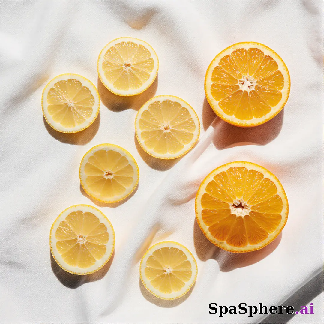 Bright citrus spa flatlay – lemon and orange accents for summer skincare posts. (23) [1080x1080]