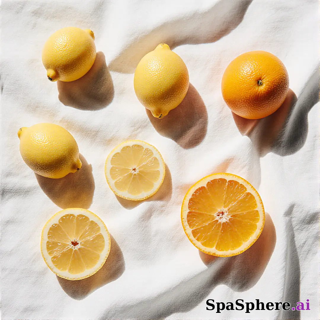 Bright citrus spa flatlay – lemon and orange accents for summer skincare posts. (03) [1080x1080]