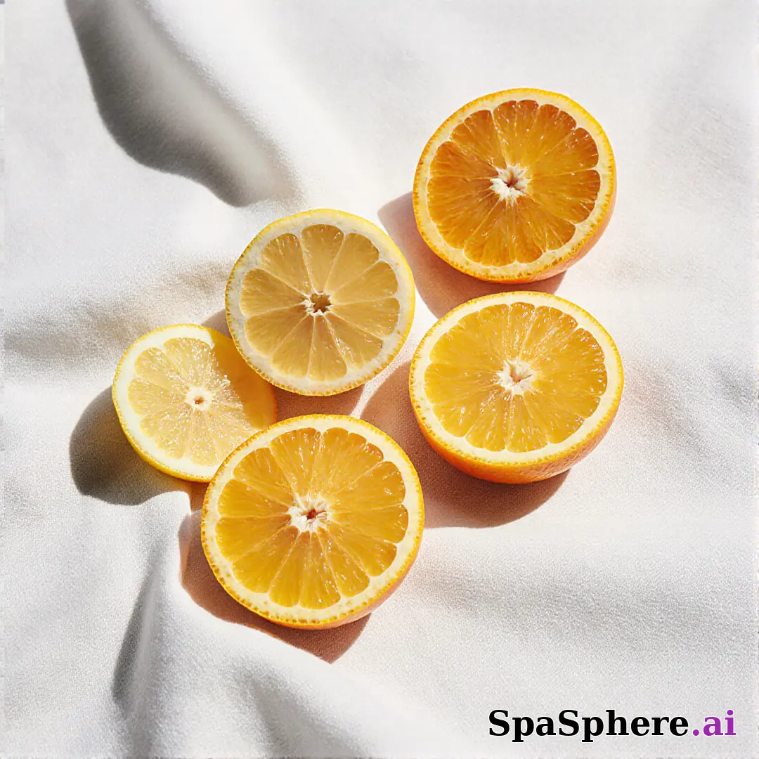 Bright citrus spa flatlay – lemon and orange accents for summer skincare posts. (04) [1080x1080]