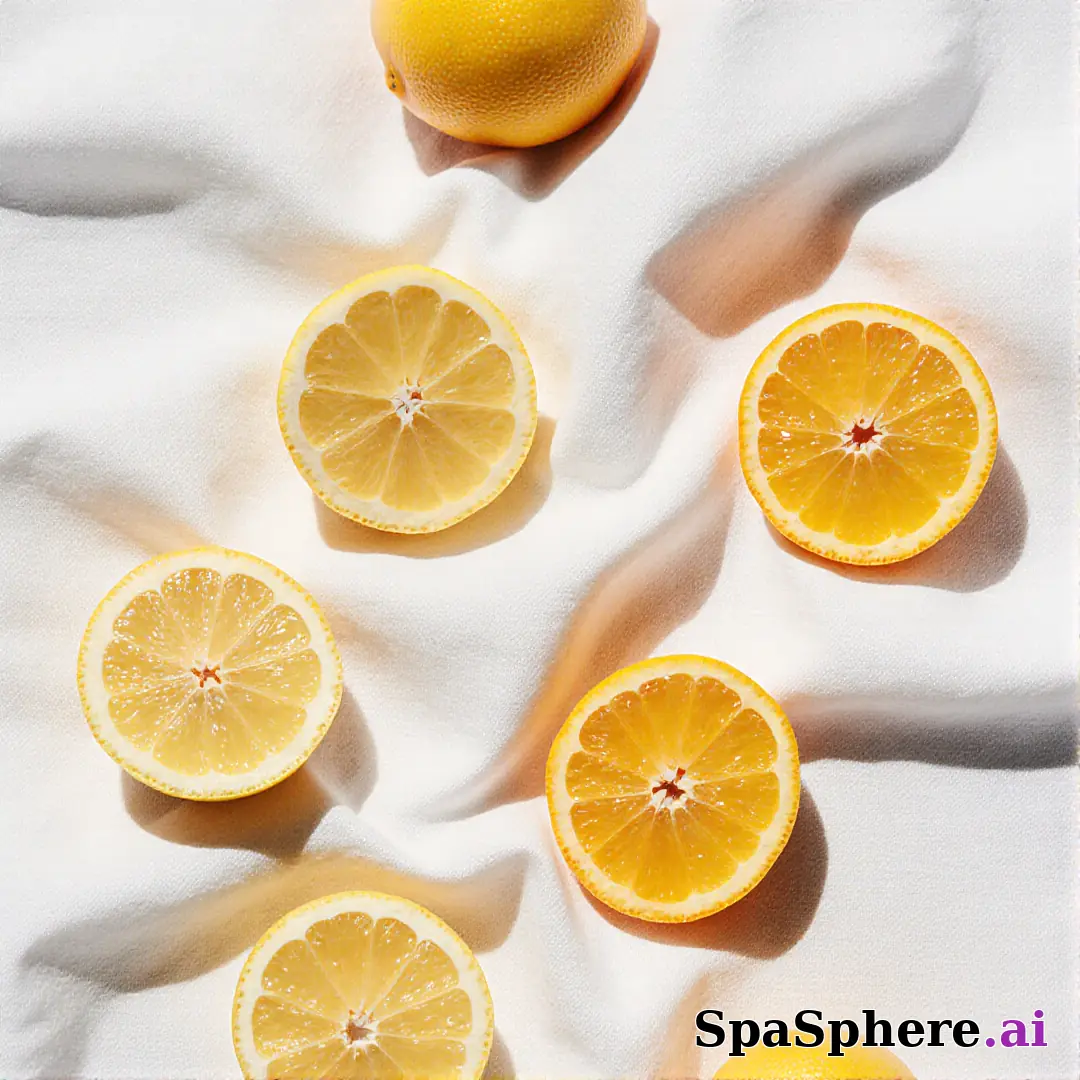 Bright citrus spa flatlay – lemon and orange accents for summer skincare posts. (09) [1080x1080]