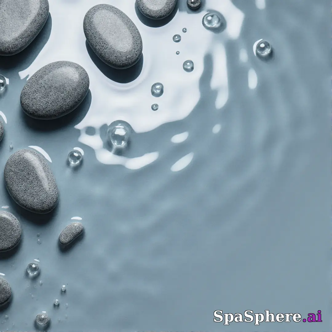 Cool gray spa stones and water droplets flatlay – refreshing clean spa imagery. (11) [1080x1080]