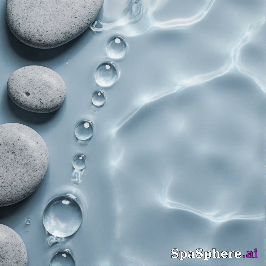 Cool gray spa stones and water droplets flatlay – refreshing clean spa imagery. (13) [1080x1080]