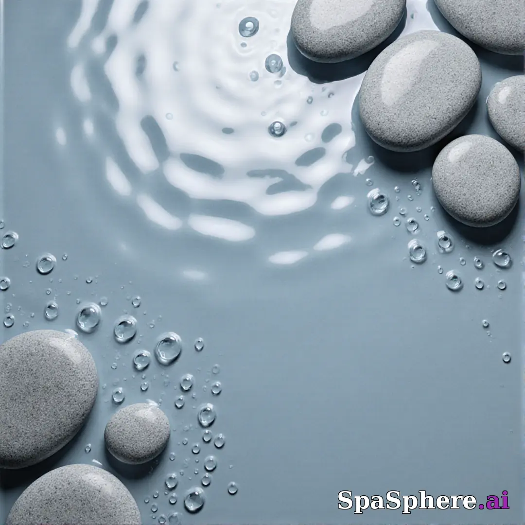 Cool gray spa stones and water droplets flatlay – refreshing clean spa imagery. (14) [1080x1080]