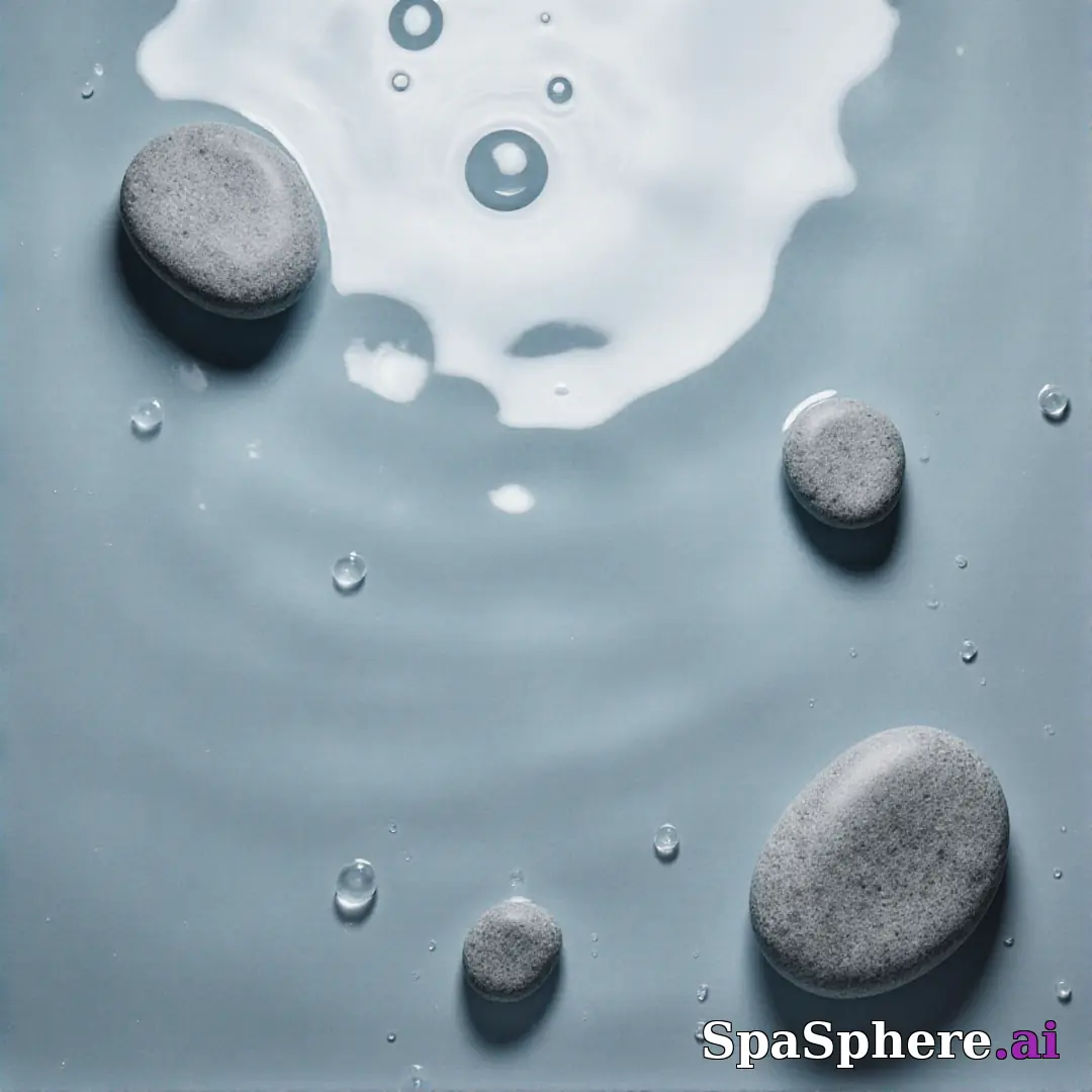 Cool gray spa stones and water droplets flatlay – refreshing clean spa imagery. (15) [1080x1080]