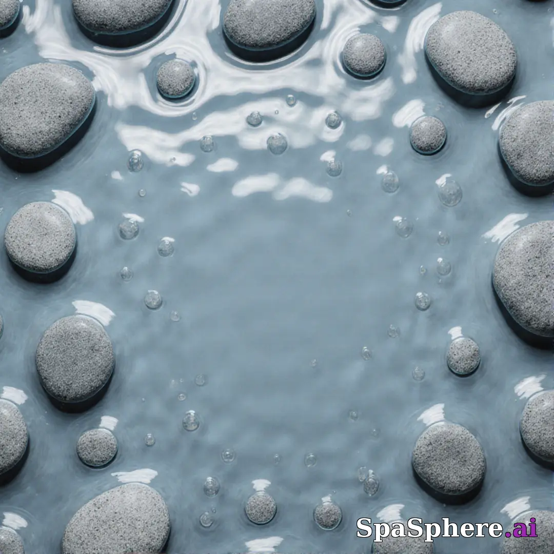 Cool gray spa stones and water droplets flatlay – refreshing clean spa imagery. (18) [1080x1080]