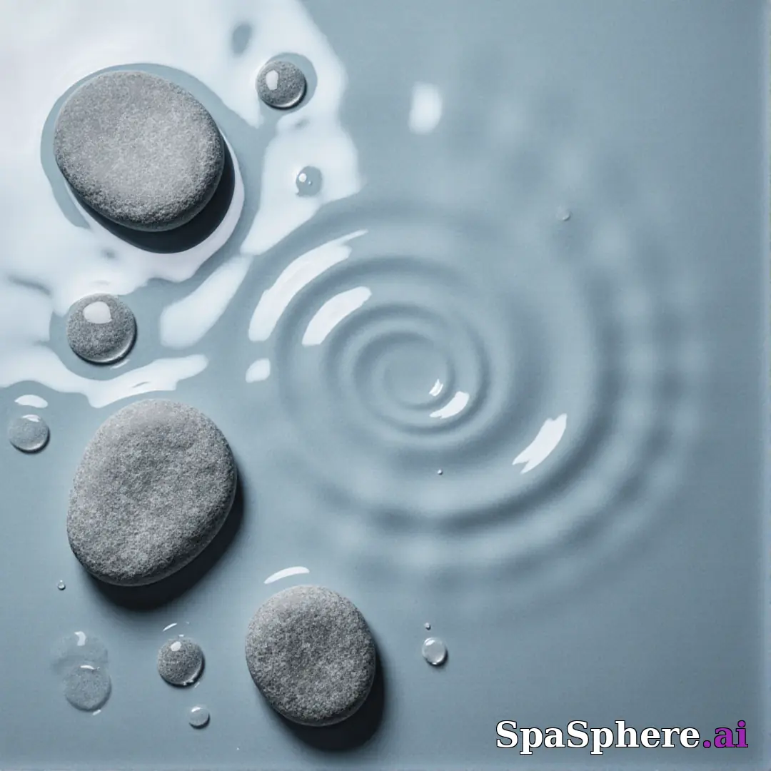 Cool gray spa stones and water droplets flatlay – refreshing clean spa imagery. (19) [1080x1080]