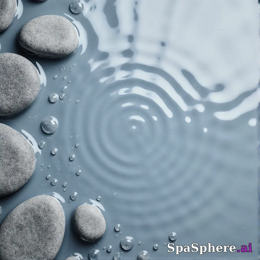 Cool gray spa stones and water droplets flatlay – refreshing clean spa imagery. (21) [1080x1080]