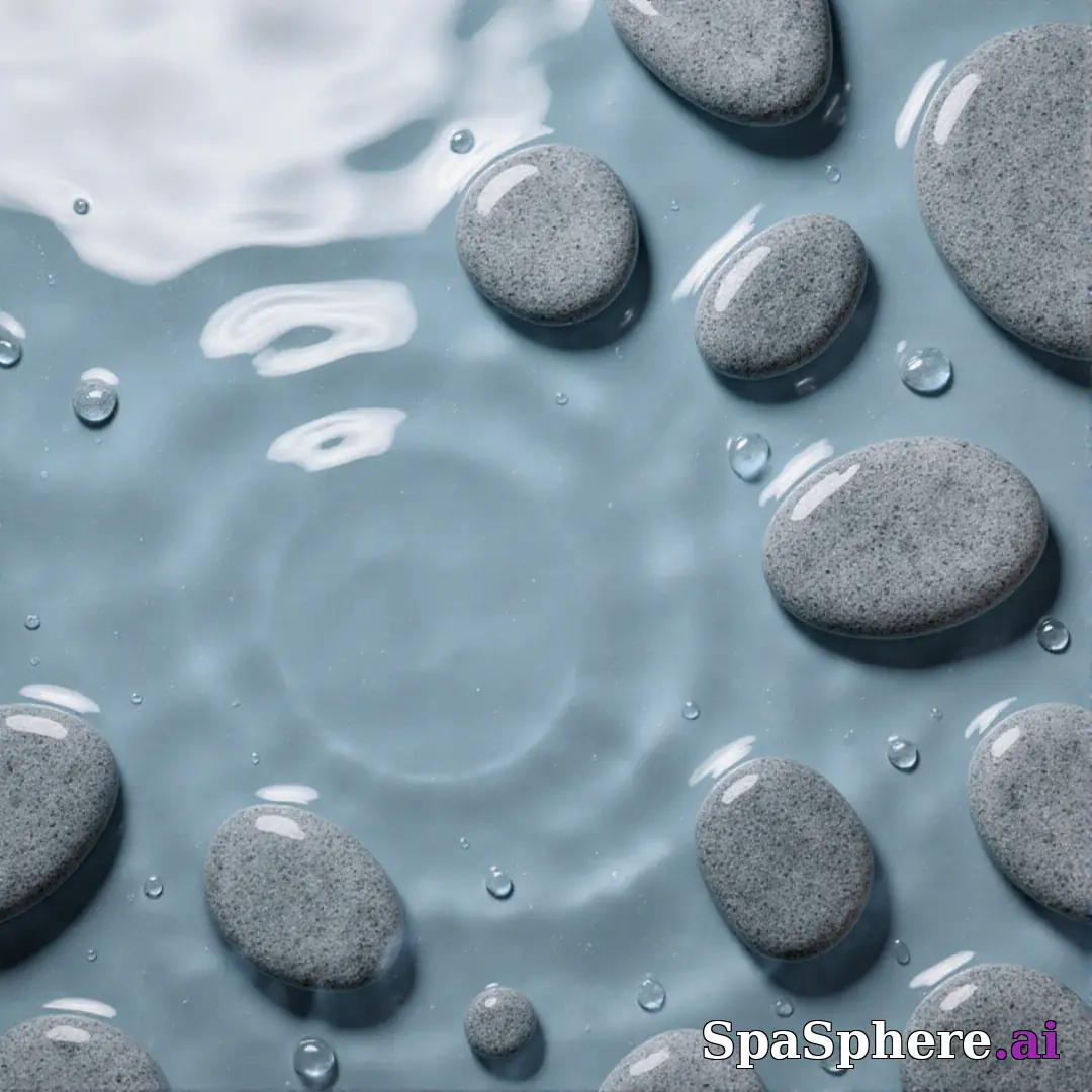 Cool gray spa stones and water droplets flatlay – refreshing clean spa imagery. (22) [1080x1080]