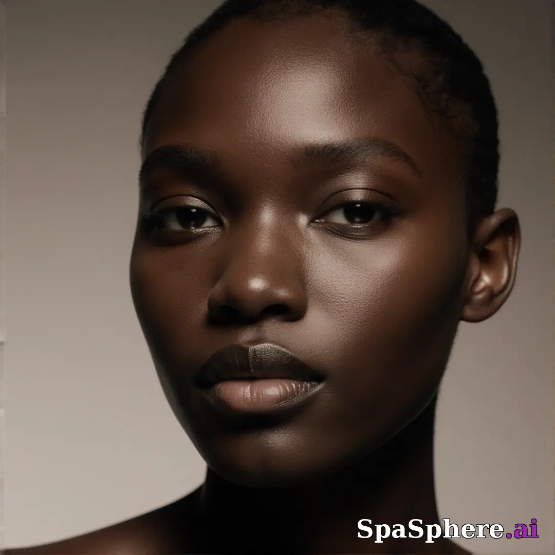 Deep radiant skin close-up with soft side light and subtle contour highlights, luxury spa aesthetic. (02) [1080x1080]