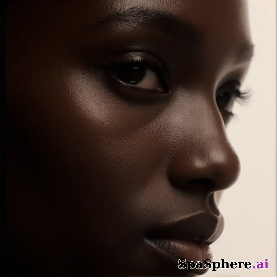 Deep radiant skin close-up with soft side light and subtle contour highlights, luxury spa aesthetic. (07) [1080x1080]