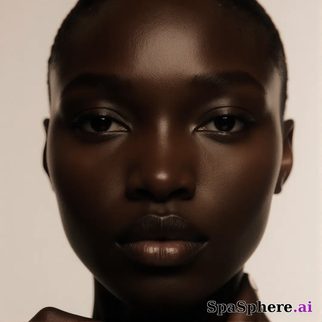 Deep radiant skin close-up with soft side light and subtle contour highlights, luxury spa aesthetic. (09) [1080x1080]