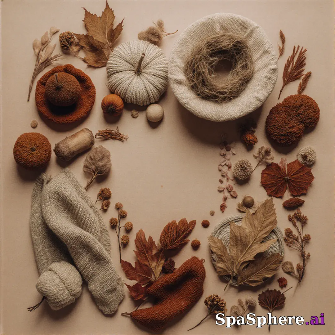 Rust and beige spa flatlay – autumn cozy skincare imagery. (10) [1080x1080]