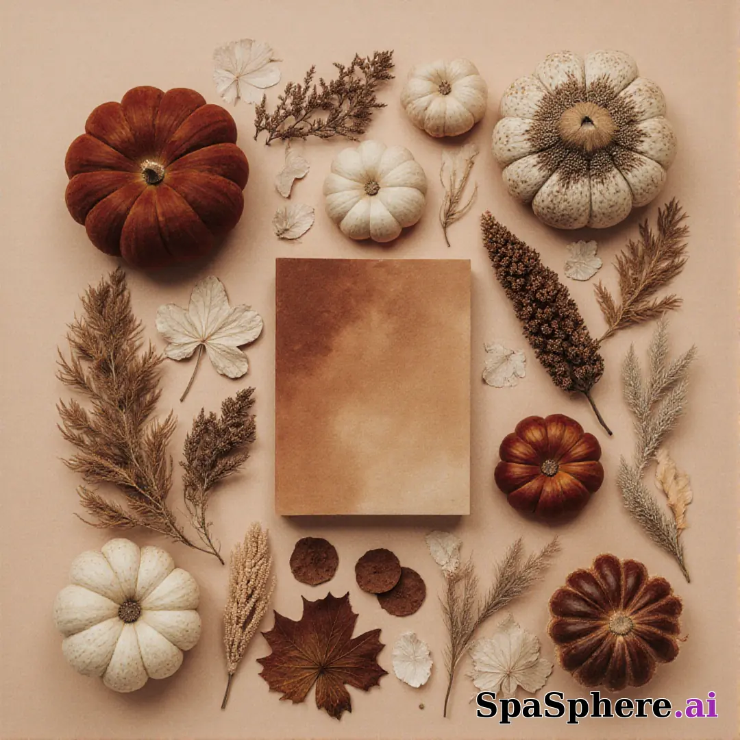 Rust and beige spa flatlay – autumn cozy skincare imagery. (15) [1080x1080]