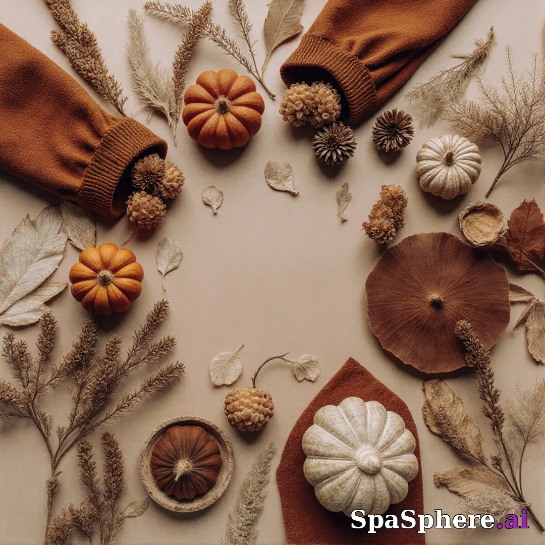 Rust and beige spa flatlay – autumn cozy skincare imagery. (16) [1080x1080]