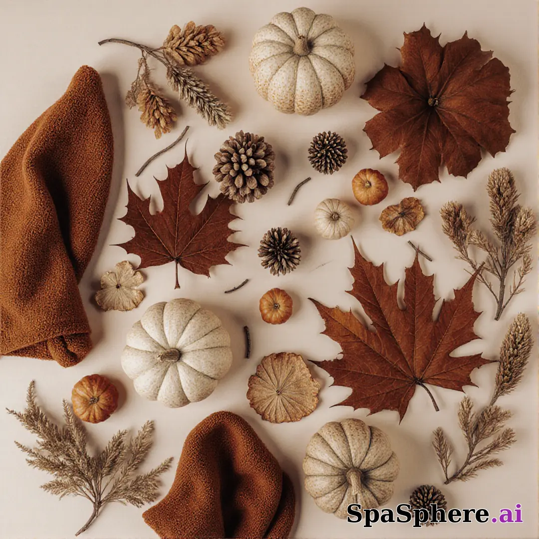 Rust and beige spa flatlay – autumn cozy skincare imagery. (02) [1080x1080]