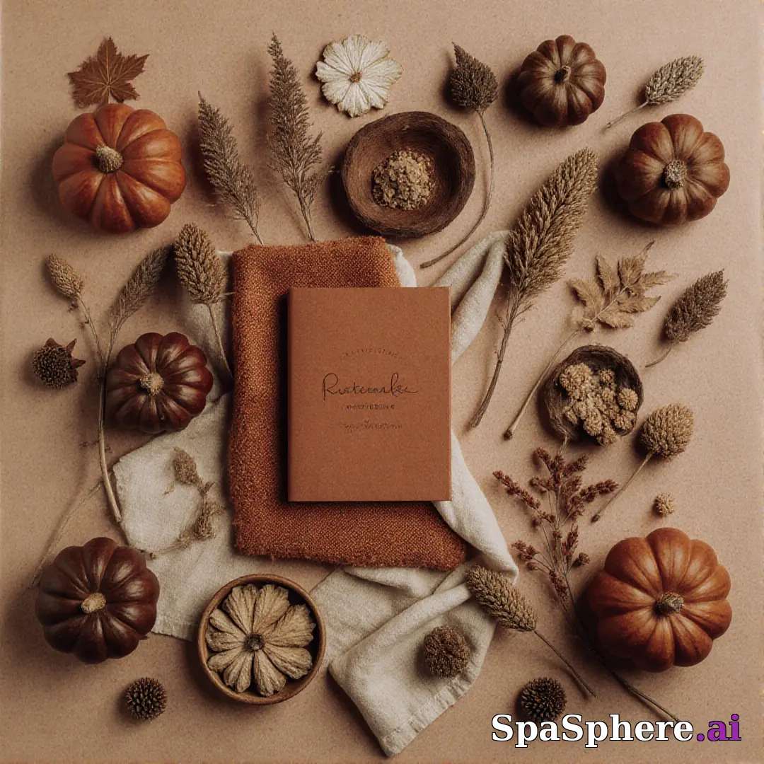 Rust and beige spa flatlay – autumn cozy skincare imagery. (22) [1080x1080]