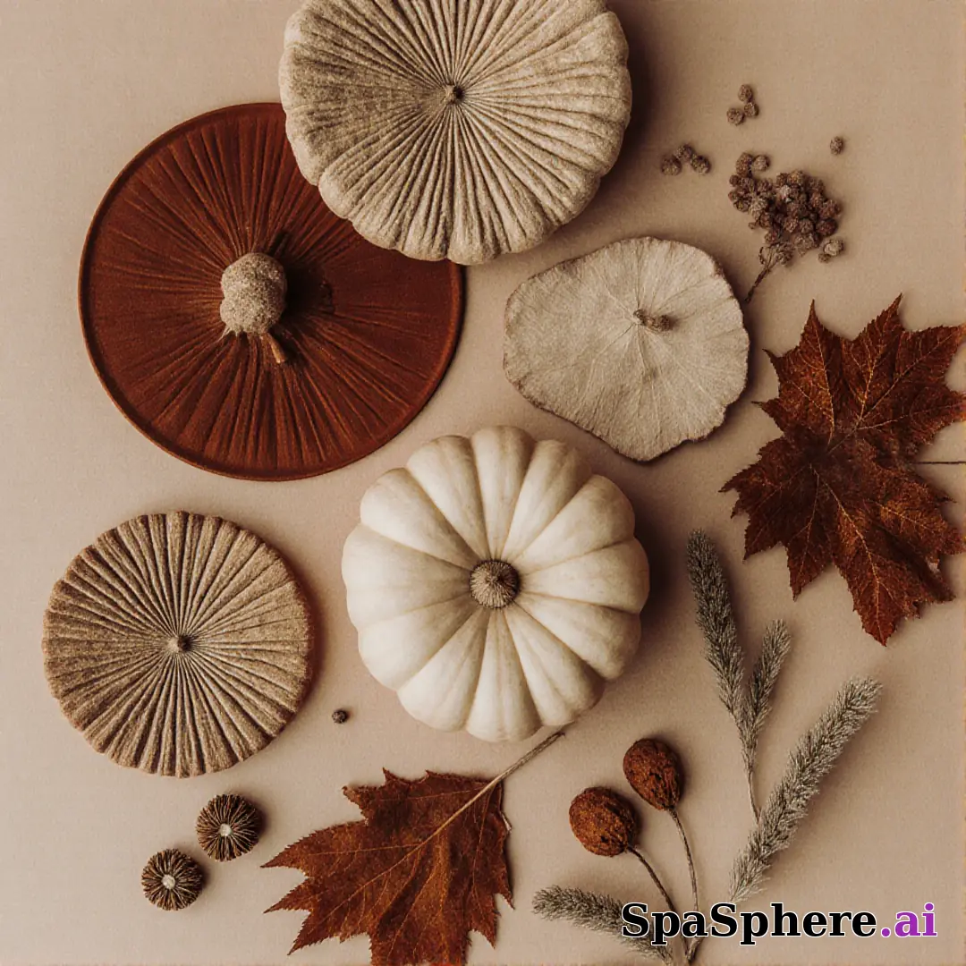 Rust and beige spa flatlay – autumn cozy skincare imagery. (06) [1080x1080]