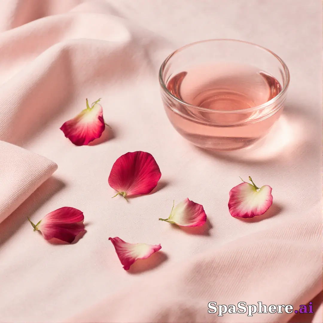 Soft pink rose petal spa flatlay – gentle feminine energy for estheticians. (24) [1080x1080]