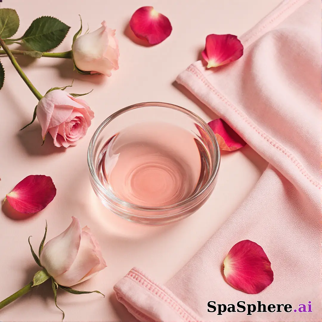 Soft pink rose petal spa flatlay – gentle feminine energy for estheticians. (04) [1080x1080]