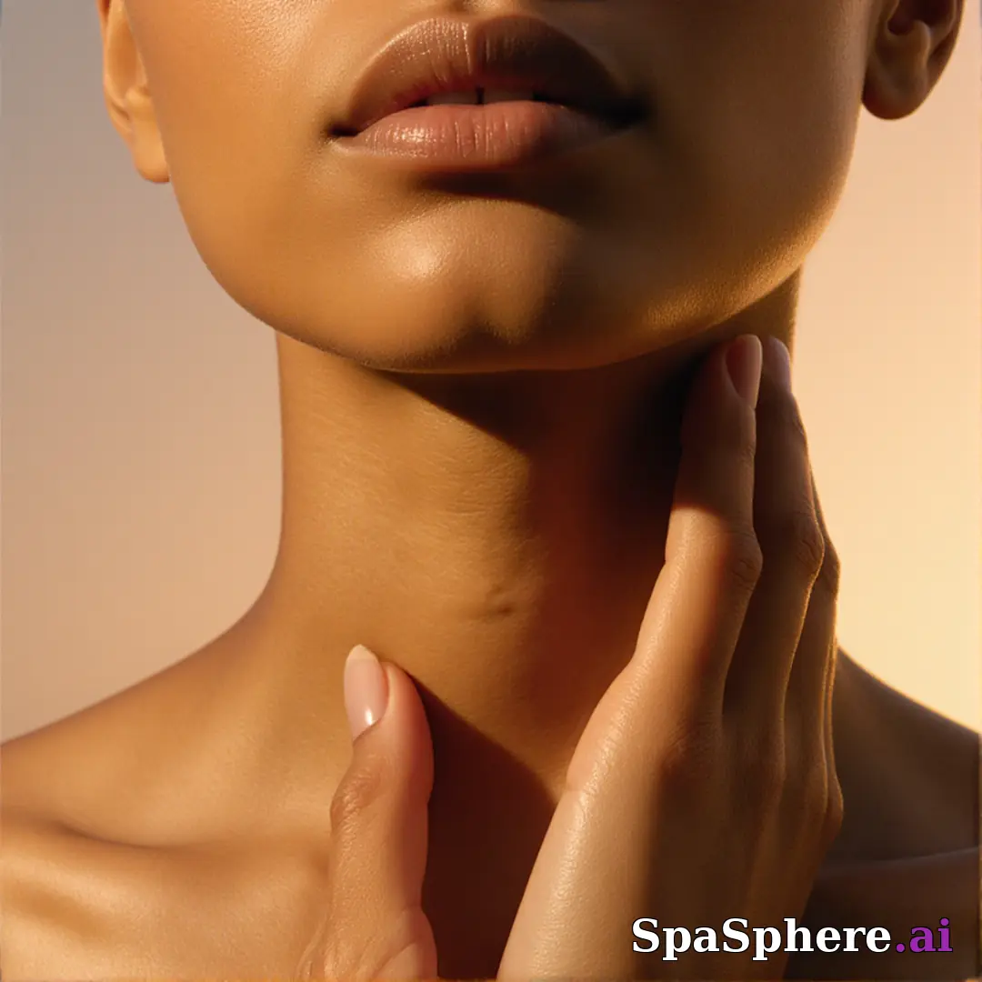 Golden-hour light on chin and collarbone with soft touch gesture and warm cinematic highlights. (01) [1080x1080]