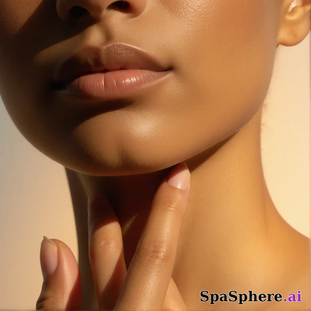 Golden-hour light on chin and collarbone with soft touch gesture and warm cinematic highlights. (21) [1080x1080]