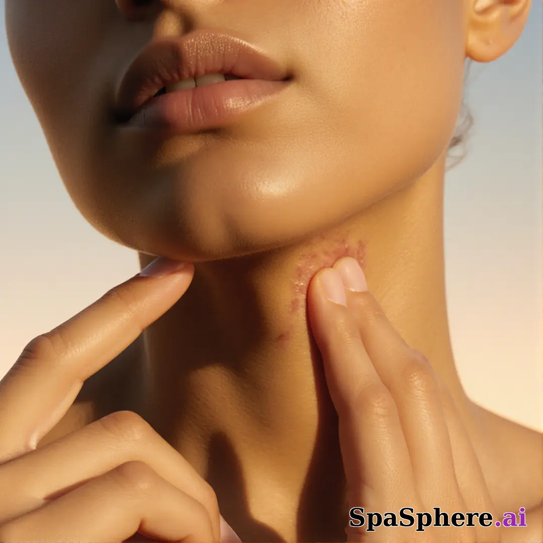 Golden-hour light on chin and collarbone with soft touch gesture and warm cinematic highlights. (24) [1080x1080]