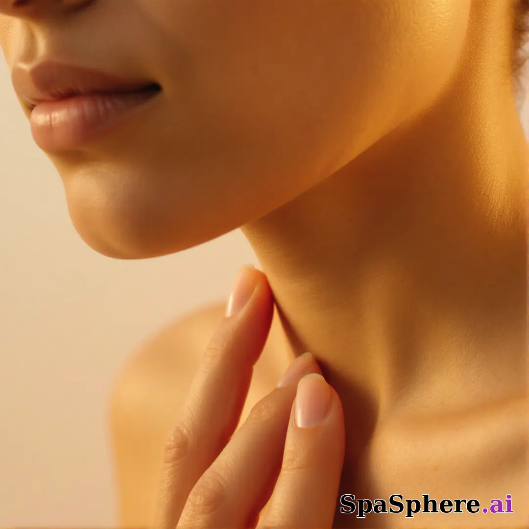 Golden-hour light on chin and collarbone with soft touch gesture and warm cinematic highlights. (06) [1080x1080]