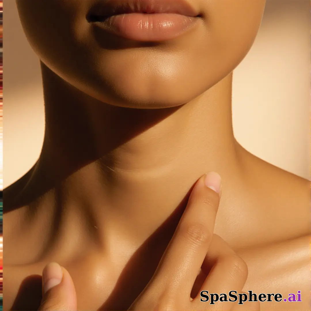 Golden-hour light on chin and collarbone with soft touch gesture and warm cinematic highlights. (08) [1080x1080]