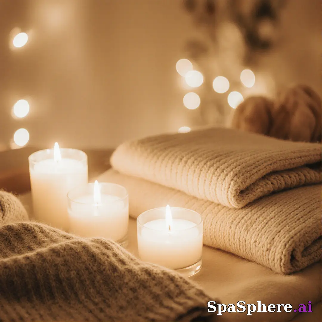 Cozy candlelit spa background – warm holiday aesthetic for spa promotions. (12) [1080x1080]