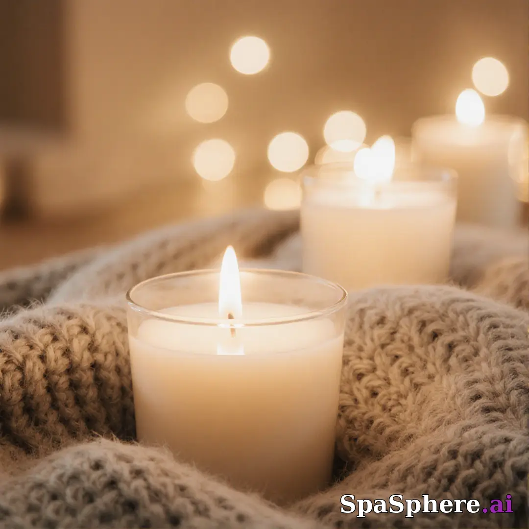 Cozy candlelit spa background – warm holiday aesthetic for spa promotions. (13) [1080x1080]