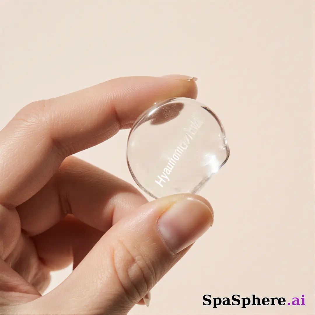 Close-up of fingertips with glossy skincare gel texture and clean negative space for ingredient callouts. (08) [1080x1080]