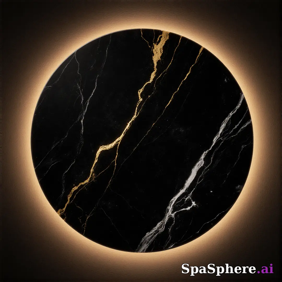 Black marble and gold accent spa flatlay – luxury aesthetic for high-end facials. (14) [1080x1080]