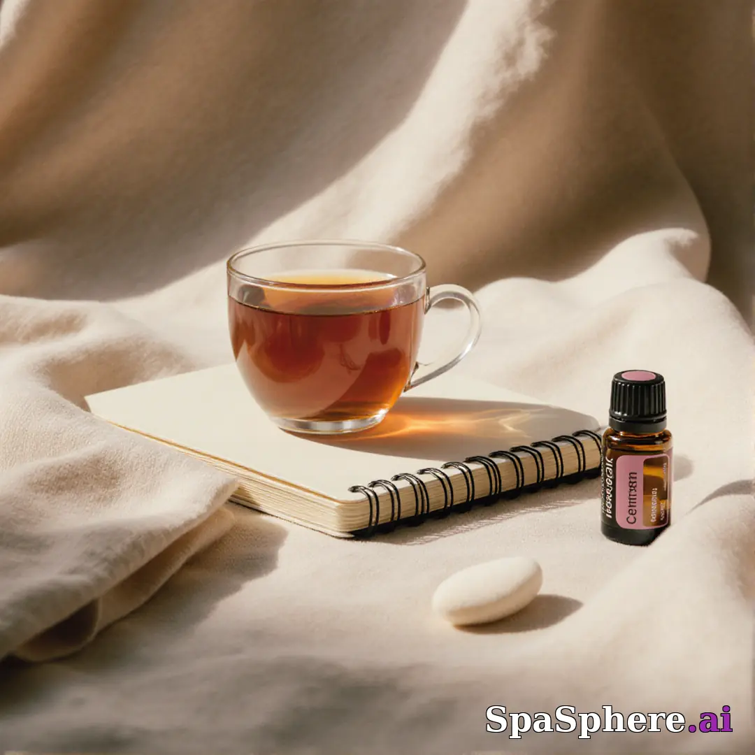 Holistic spa flatlay – tea, oils, and calm setup for mindfulness content. (11) [1080x1080]