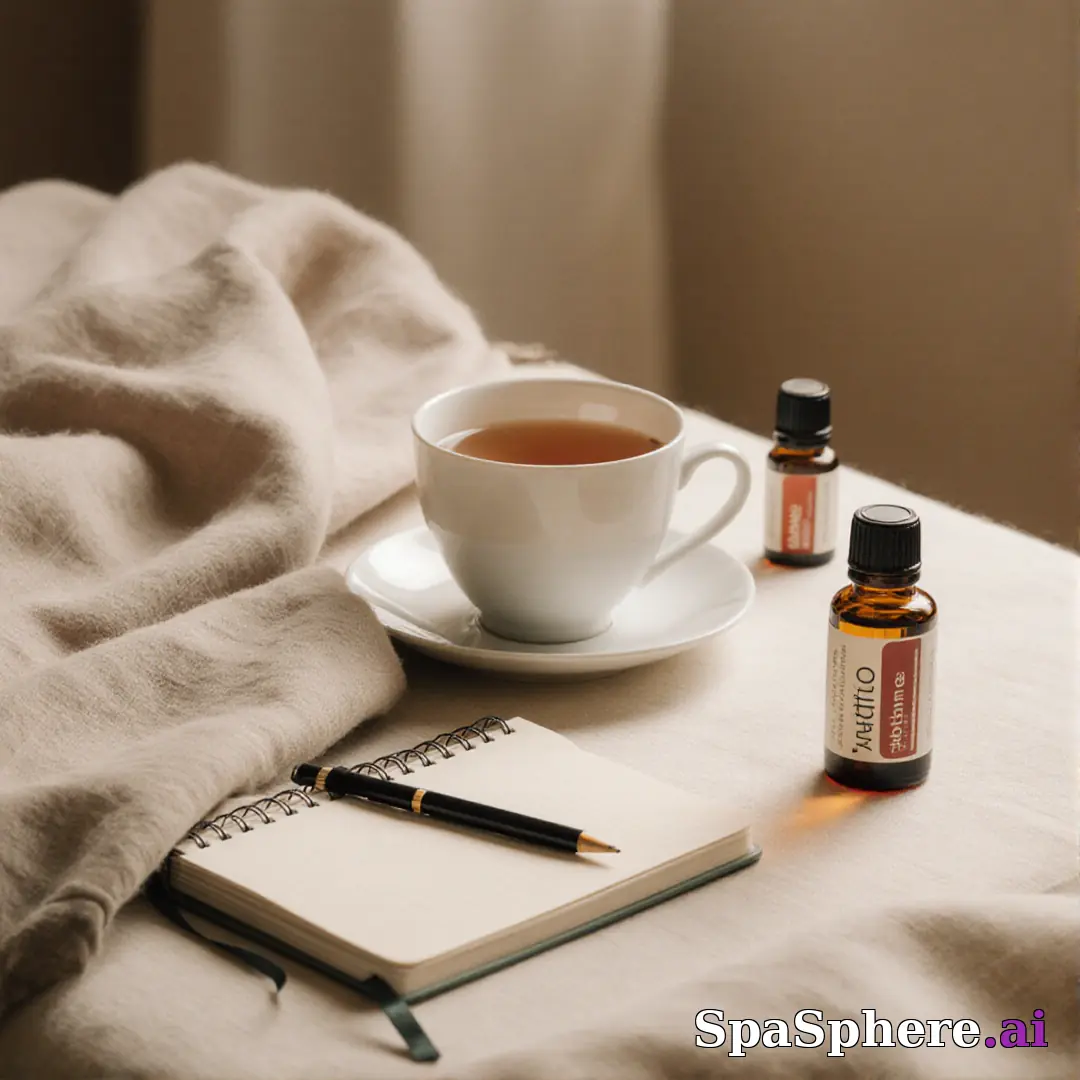 Holistic spa flatlay – tea, oils, and calm setup for mindfulness content. (14) [1080x1080]