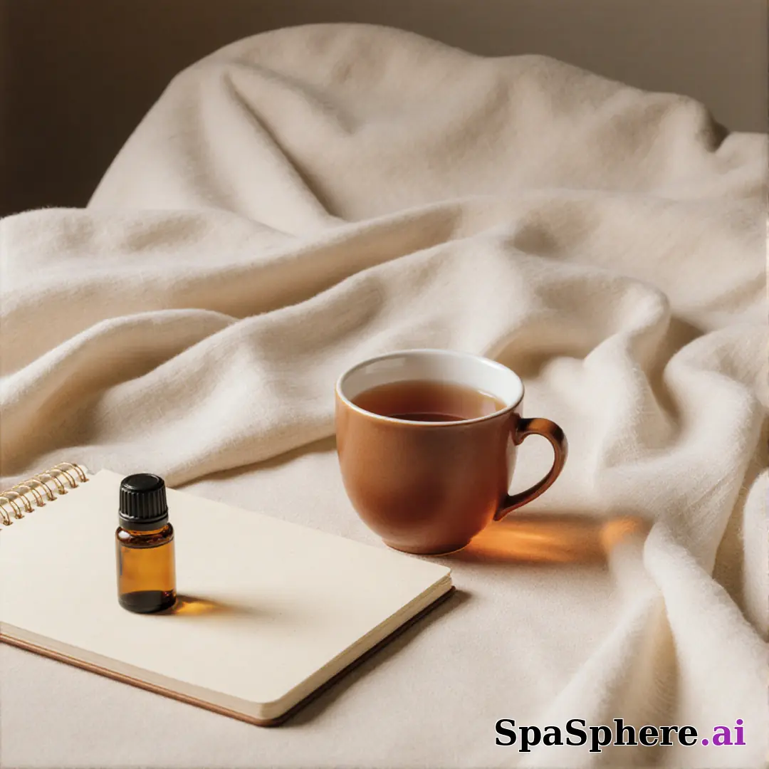 Holistic spa flatlay – tea, oils, and calm setup for mindfulness content. (20) [1080x1080]