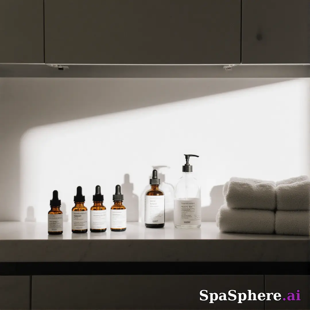 Minimal product staging spa scene – clean background for skincare retail posts. (01) [1080x1080]