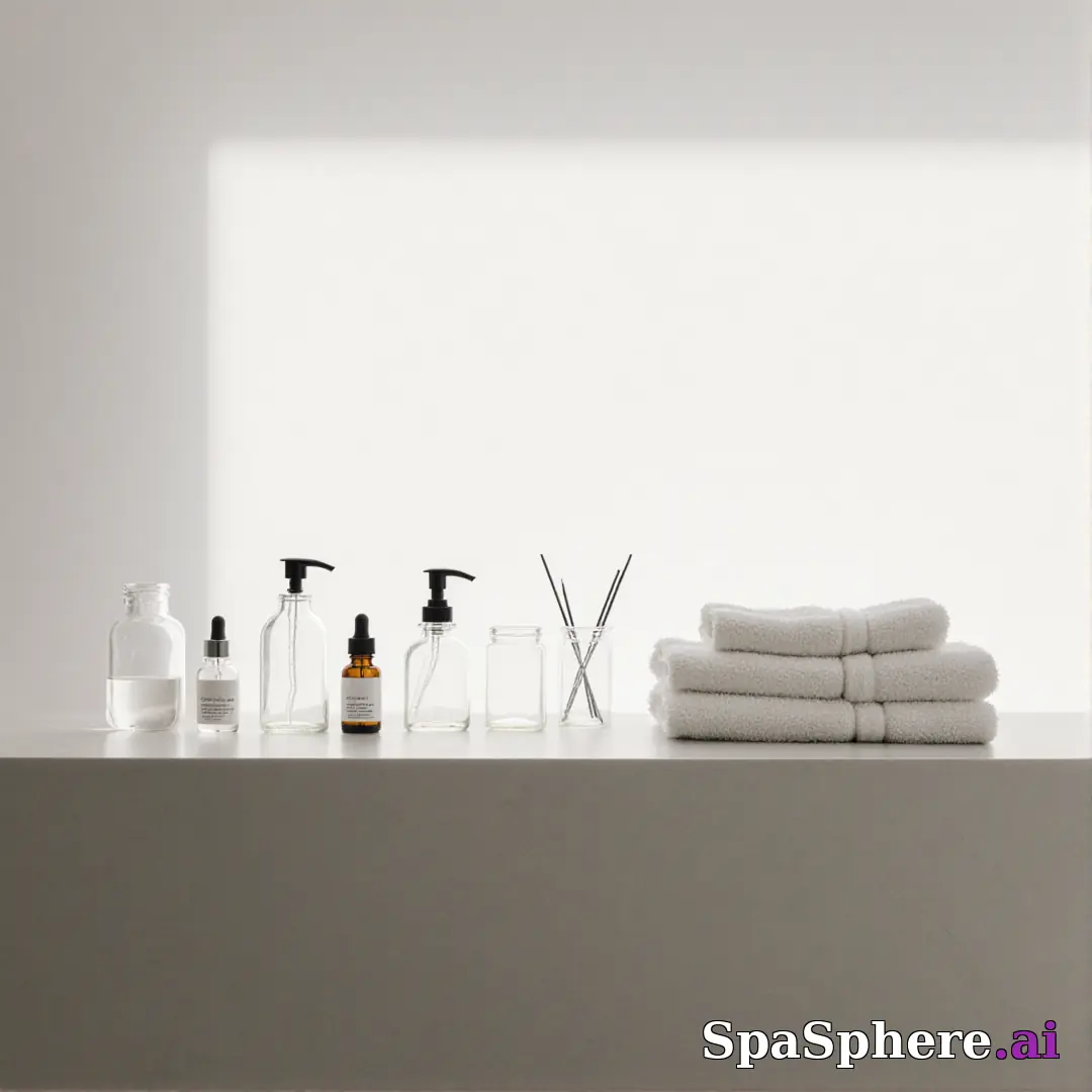 Minimal product staging spa scene – clean background for skincare retail posts. (11) [1080x1080]
